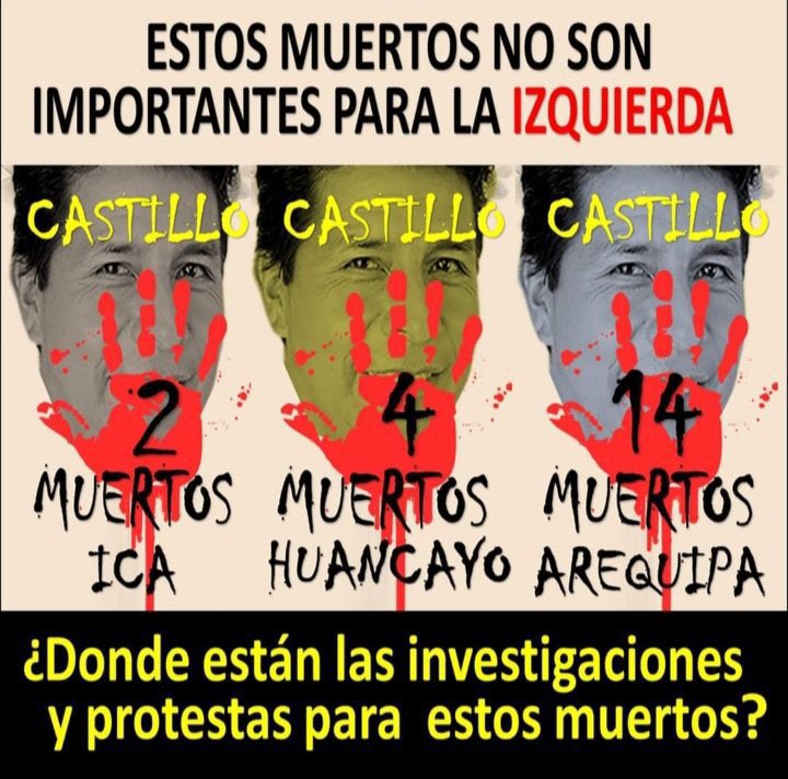 luisbq_45's tweet photo. @cnddhh @DinaErcilia Y dónde estaban cuando en el gobierno de Castillo hubo muertos? https://t.co/51mDKEvy2V