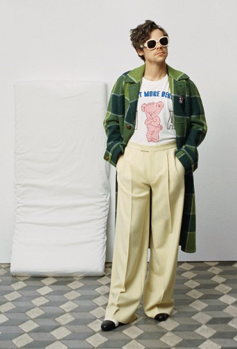 robsmithonline's tweet image. Here is Harry Styles in a @gucci ad posing with a teddy bear on his t-shirt next to a child-sized mattress.

The corporation behind Gucci also backs Balenciaga.

They know what they're doing. They know we know what they're doing. 

Yet they continue to do it.