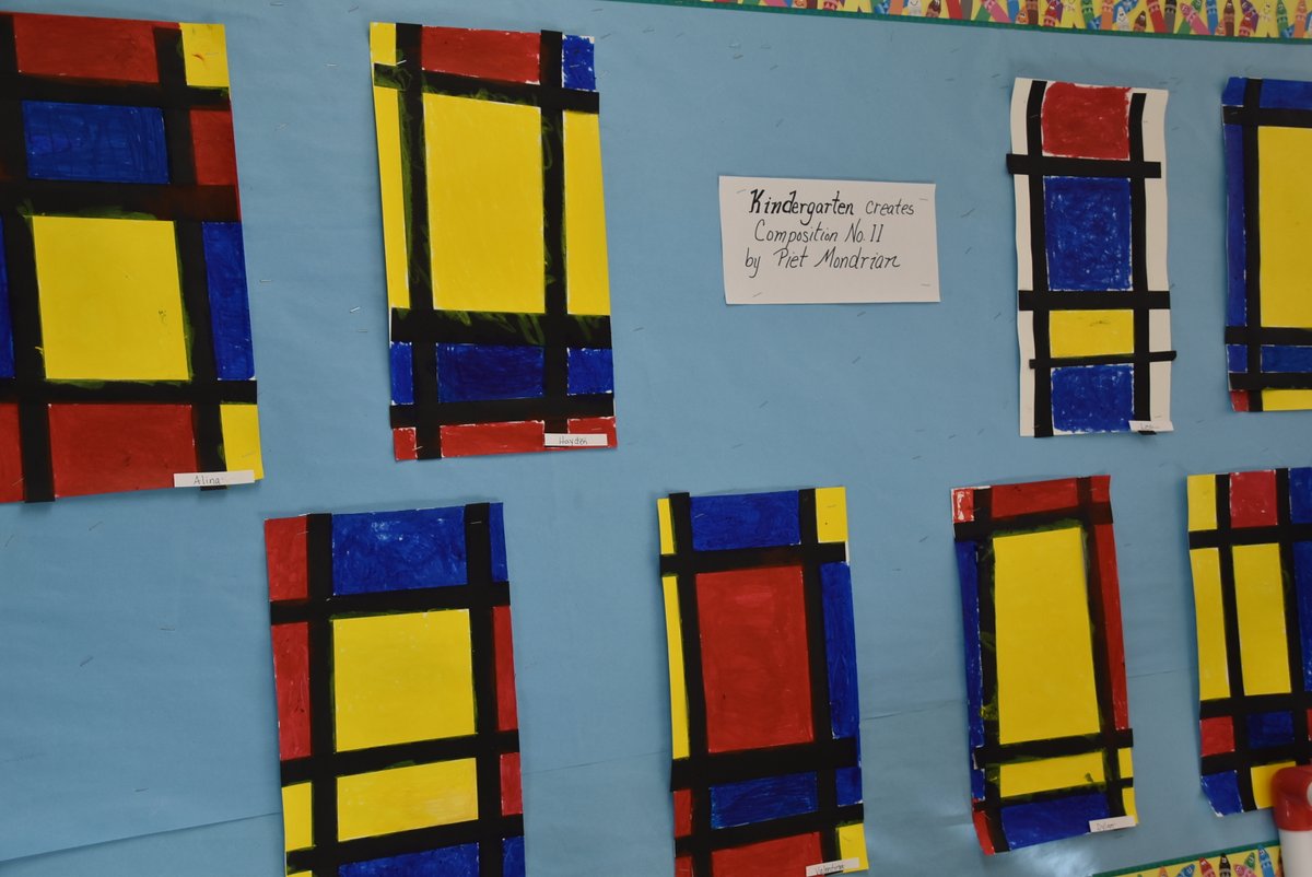 #ArtInTheHalls! 'Kindergarten creates Composition No. 11 by Dutch artist Piet Mondrian.' Posted on the walls at #WilliamMason! #ArtInspires #EducateInspireEmpower! #MontvilleTownshipPublicSchools!
@drtagorman @WilliamMasonSch