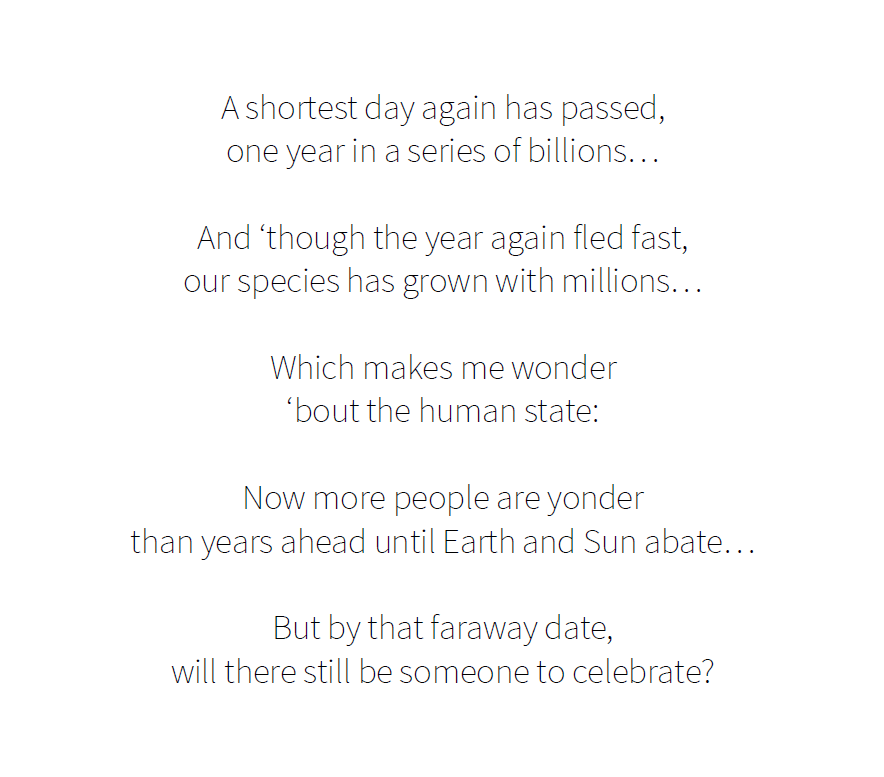 ArnoKeppens's tweet photo. “Solstice of Billions” #SeasonsGreetings #Solstice #8billionpeopleintheworld @nerdlandbe @Science_Poetry - for background, see https://t.co/anT1pjUV48 versus https://t.co/gVSZsPzxWN https://t.co/D4aP6mCaLl