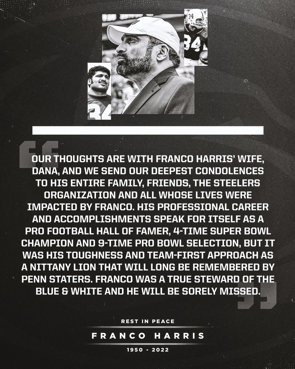 coachjfranklin's tweet photo. A Penn State icon whose legacy will always be remembered. https://t.co/3FoK6qjcmr
