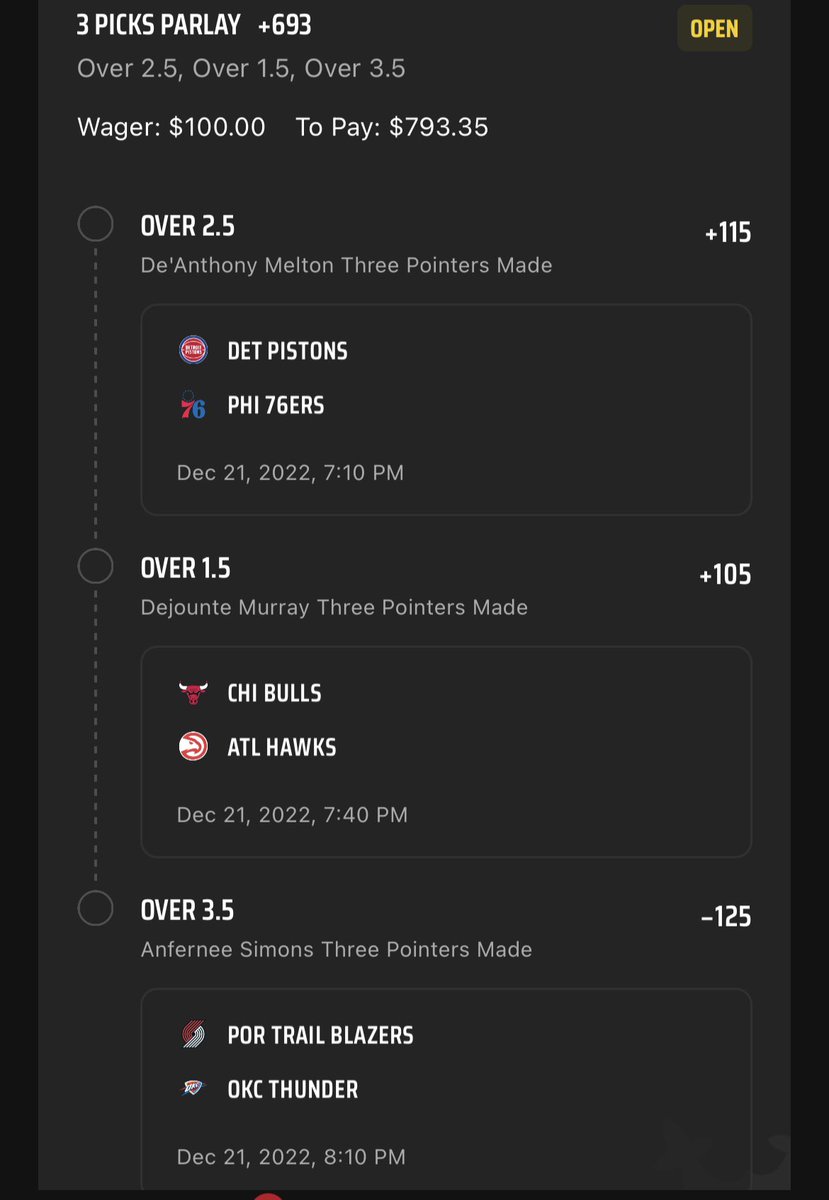 ryanpropz's tweet photo. Day 4 of the holiday special 🎄🎁
@ParlaySandwich, @JFar2Nice, and I put together this 3s parlay for tonight! 

If it hits and are giving away $4379! 

$2189 to randomly selected winners who like/RT this

$2190 to a charity of our choice. 

#GamblingTwitter https://t.co/t62hkv0rLG