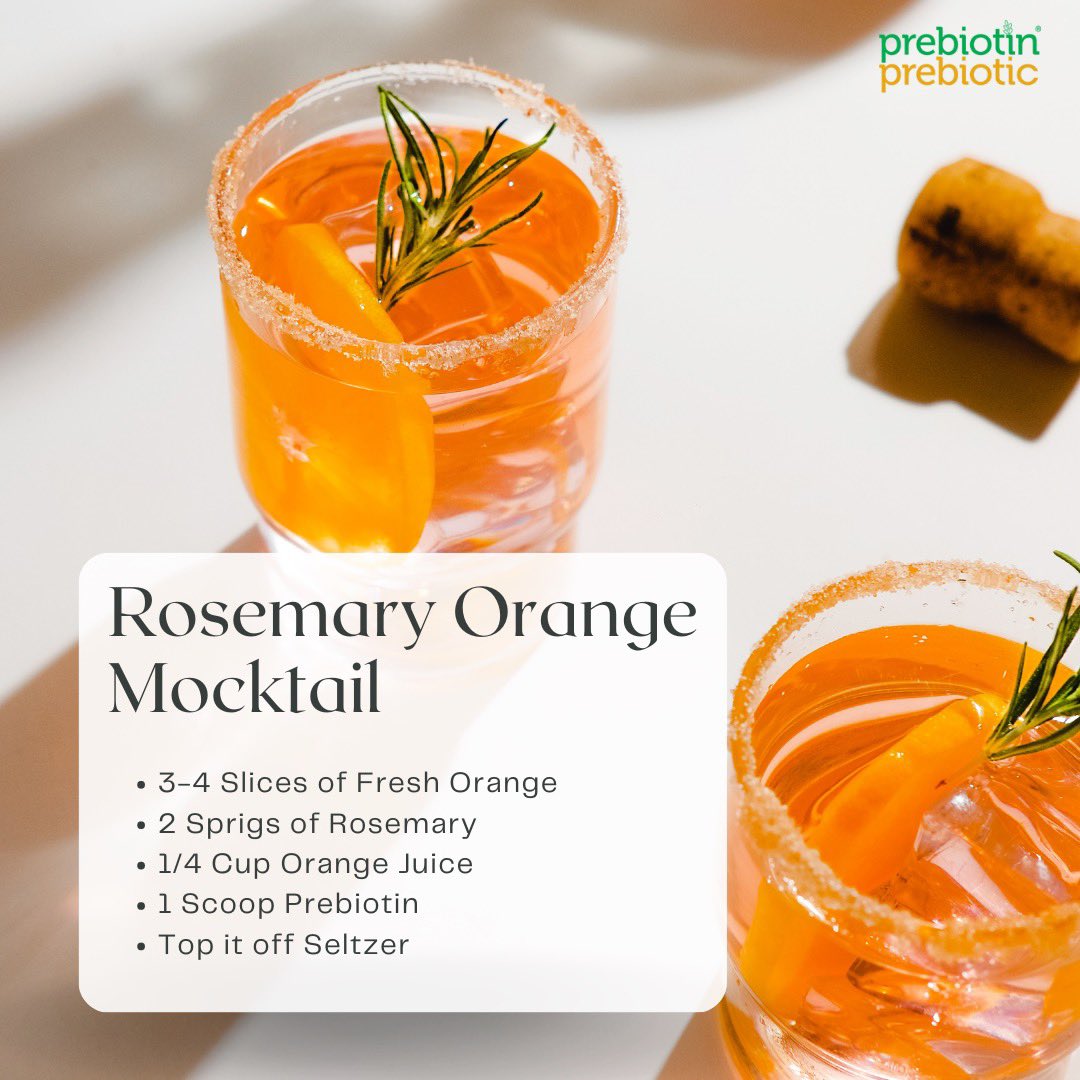 Prebiotics's tweet photo. Looking for a refreshing Mocktail recipe this holiday season? Try this Prebiotin infused Rosemary Orange Mocktail 🍊 https://t.co/AF3qBx2DDp