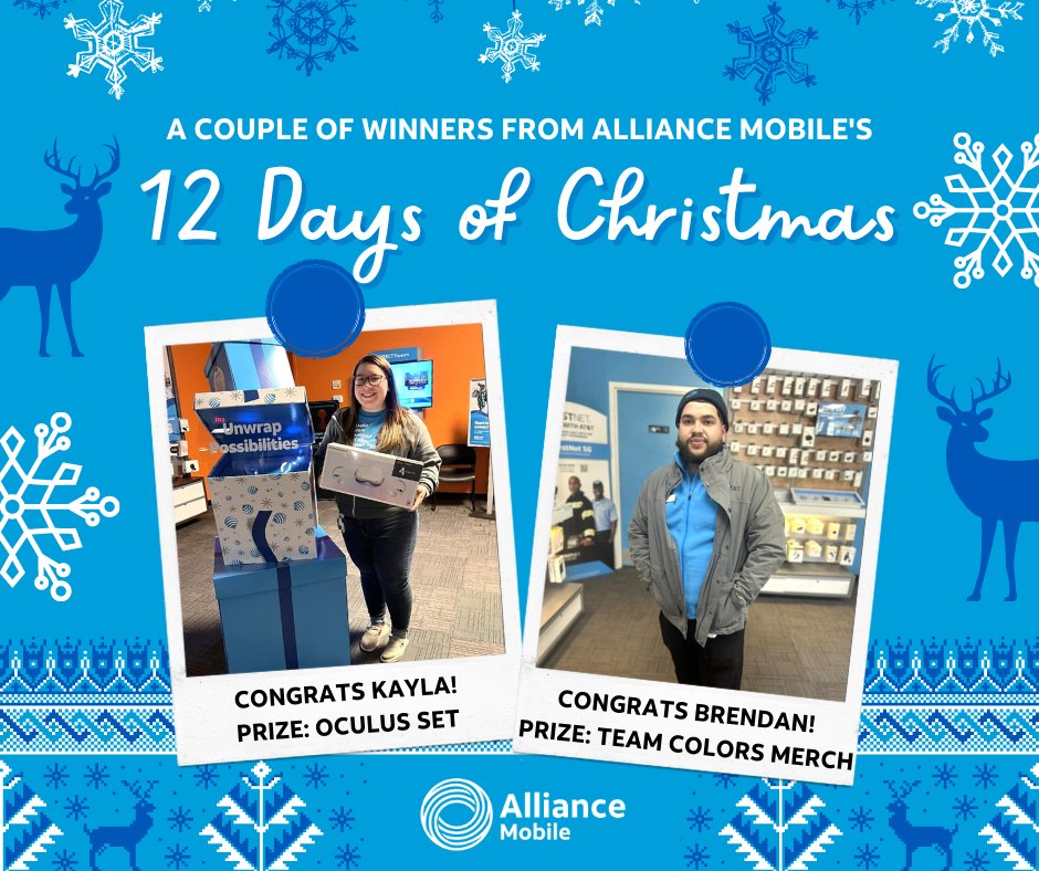 'Tis the Season ❄️🎁 Alliance Mobile had some fun this month with different prizes to giveaway each day! @mattsharrak @ErdmannKen @nashkhami