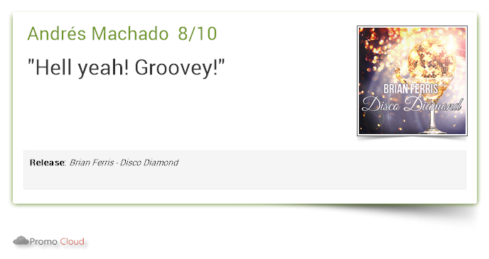 uwethoma_inside's tweet photo. Andrés Machado supports: Brian Ferris - Disco Diamond 8/10 #newrelease https://t.co/GyBfRmH7tV https://t.co/SK2zKY4w4I