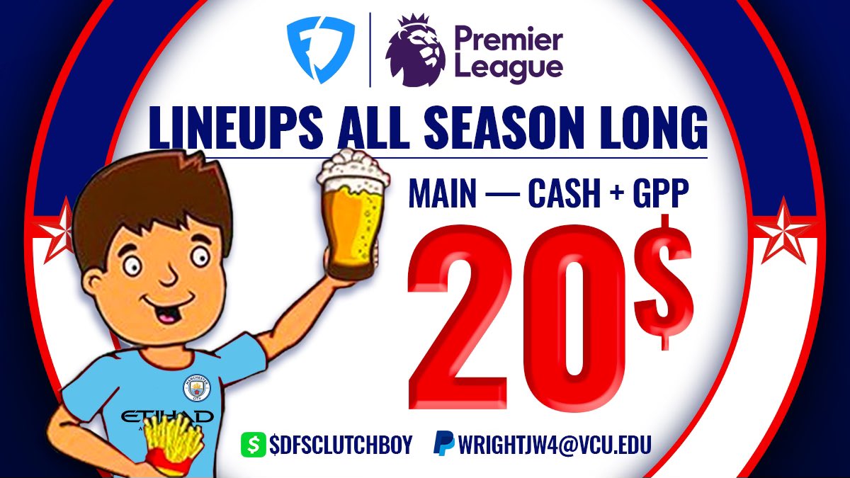 DFSClutchBoy's tweet image. 🚨 ONE LUCKY RTer WINS A FREE PACKAGE

Deciding to provide EPL ⚽️ for the rest of the year (season goes until May)

Cashapp + PayPal in flier, spots are LIMITED, let me know 🤝