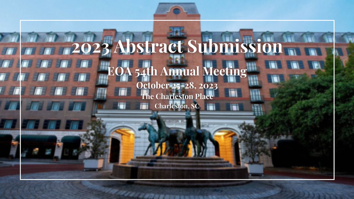 Residents! The abstract deadline is March 31, 2023. Submit yours today: bit.ly/3ABXZSX. #EOA2023 @M_BolognesiMD @adamrana3 @drmikeast @PlancherOrtho @HipKneeDocNYC