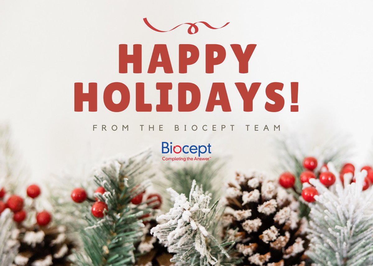 Biocept's tweet photo. Happy Holidays from the Biocept team! We wish you and your family all the best this holiday season and upcoming year! #CNSide #GetCancerAnswers https://t.co/GFRyD9MDrr