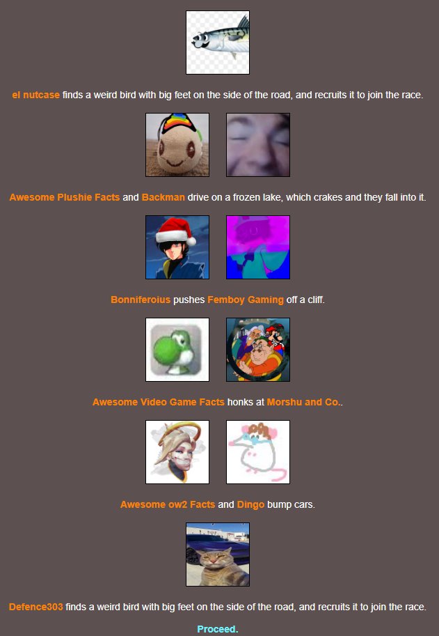 TrinityO5_'s tweet photo. On section 3 @DanteWacky gets rid of @ChesterV_CWACOM; @bontesticle does the same to @minecraft42069s; while @plushfacts and @gabriel_backman fall into a lake; and @WiiUFac, @fullchargefacts, and @facts_terraria crash into each other! #FACCAR https://t.co/tbNUFmyXSD