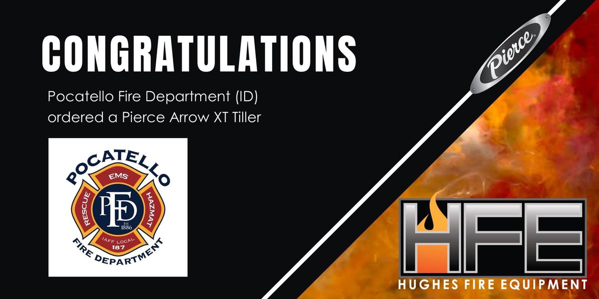 HughesfireHFE's tweet image. Thank you #PocatelloFireDepartment (ID) for the recent order of a #ArrowXT Tiller. Congrats on the upcoming addition. Thanks for choosing #PierceMfg &amp;amp; #HughesFire.
Job #39644
Sales Rep: Kyle Bocik
#FireFightersChoosePierce #PerformLikeNoOther #PocatelloID #PocatelloFire #Tiller