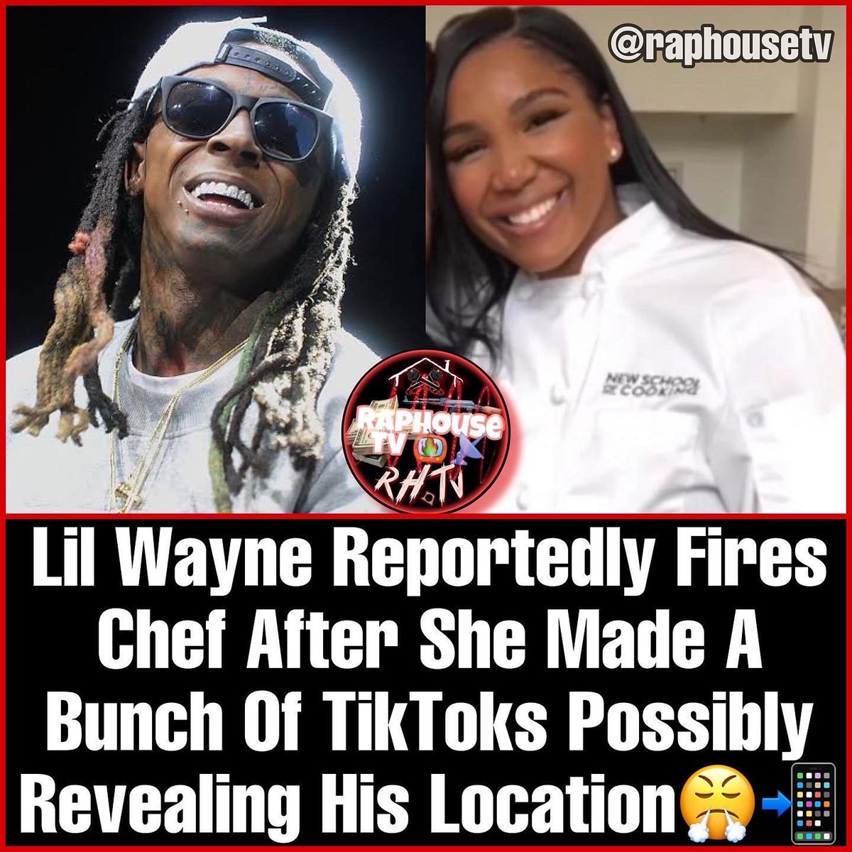 raphousetv2's tweet photo. Lil Wayne Reportedly Fires Chef After She Made A Bunch Of TikToks Possibly Revealing His Location📲😤👀 https://t.co/HEPDaYgMoH