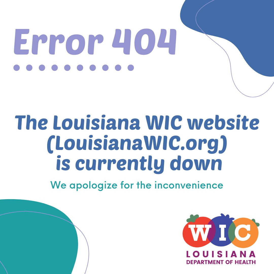 Louisiana Department of Health on Twitter "The LA WIC website is