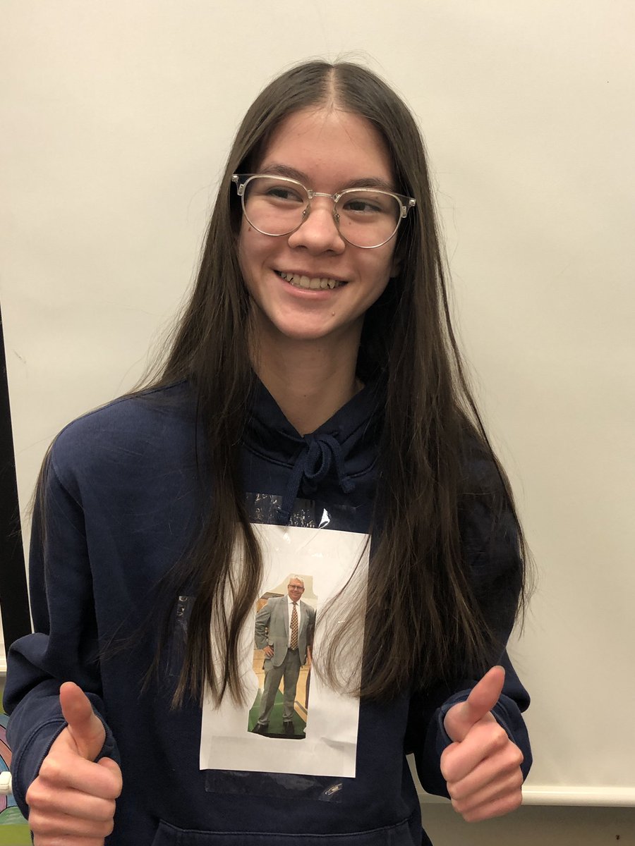 Ugly Christmas Sweater day at school. Told students they could DIY one. This leadership all star came in with this sweater… not sure how to take that 😎 Made me laugh #mycentcrew #goyotes