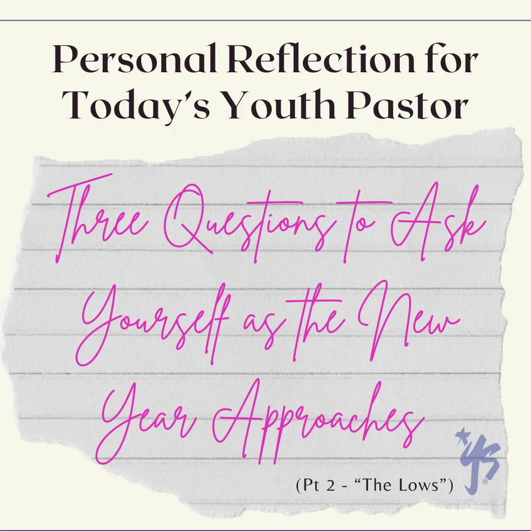 yth_specialties's tweet photo. Personal Reflection for Today’s Youth Pastor - Three questions to ask yourself as the new year approaches (Pt 2 - “The Lows”)

#Youthspecialties #youthmin #youthpastor #studentpastor #youthworker #youthministry #nextgen #churchstaff #studentministry #youthgroup #uthmin #stumin https://t.co/urUWzcRA13