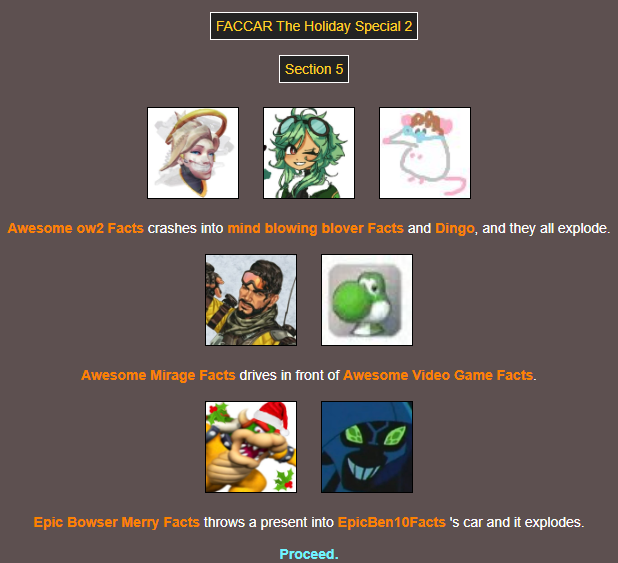 TrinityO5_'s tweet photo. On section 5 @AwesomeROBFacts, @FactsBlover, and @Its_a_Me_Dingo crash into each other, while @BowserFurry eliminates @EpicBen10Facts! THE FINALE DRAWS NEAR!!! #FACCAR https://t.co/7FYLOCi2a5