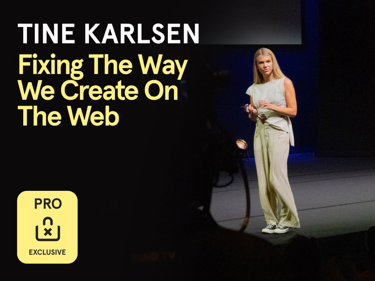 🎙Fixing The Way We Create On The Web︱<a href="/vevdesign/">Vev</a> 

<a href="/tinefromvev/">Tine Karlsen</a> explores a powerful new approach to building the web, focused on creative equality, technical freedom, and constant play.

Watch here 👉 bit.ly/w-talks-tine-k…
