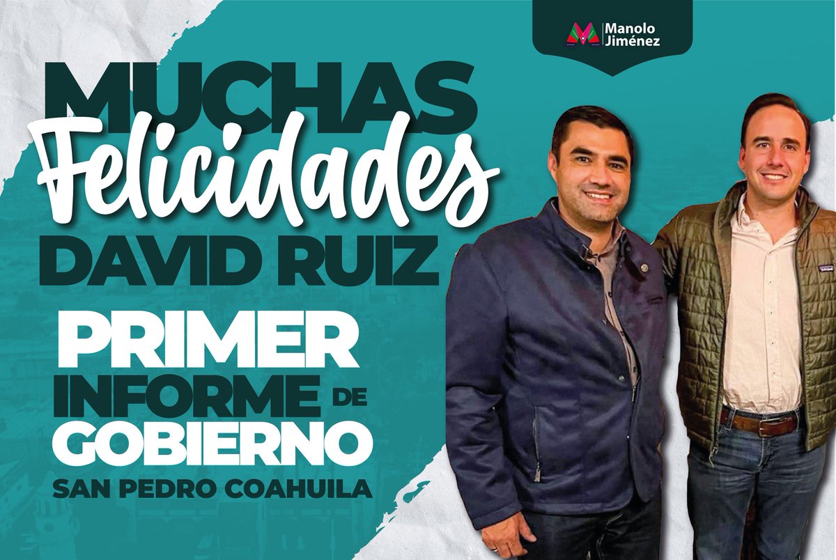manolojim's tweet image. Muchas felicidades a mi amigo @RUIZSP, Alcalde de #SanPedro #Coahuila, por presentar su Primer Informe de Gobierno ante las familias sampetrinas.¡Enhorabuena, que sigan los éxitos! #FuerteCoahuilaEs #SanPedroEsDeTodos #Coahuila