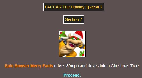 TrinityO5_'s tweet photo. On section 7 @BowserFurry wraps their car around a mighty pine. @videogamefac is the the winner! #FACCAR https://t.co/76jt5KJ1uG