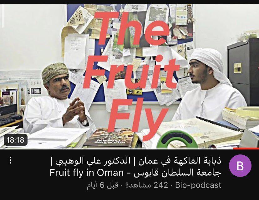 SaedAlkaa3bi's tweet photo. بإمكانكم مشاهدة البودكاست بعنوان "ذبابة الفاكهة في عمان" مع الدكتور علي بن خلفان الوهيبي.
نتحدث في هذا البودكاست اكثر عن ذبابة الفاكهة واين تكمن خطورتها وطرق الوقاية منها …
للمشاهدة ⬇️

https://t.co/wCRczM3EBi

#bio_got_talent #science 
@SQUCOFFEE @Squ_2013 https://t.co/ShBPnF03zp