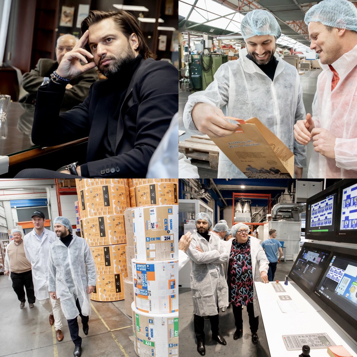 GLBouchez's tweet photo. 🛍️ Visite de #Semoulin à #Thulin. Cette entreprise de #Mons #Borinage fabrique depuis plus de 111 ans des sacs en papier vendus partout en #Europe. Une belle structure familiale tournée vers l’avenir avec la diminution progressive du plastique dans les packagings. #PresidenceMR https://t.co/1tljbtKJPU