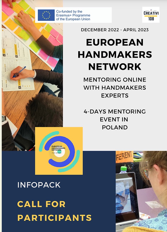 Creativi108's tweet photo. 👀 Applications are open for the 2023!  
Free mentoring program dedicated to women handmakers from: Poland, Italy, Portugal, Netherland.
Downloadable infopack here 👉 https://t.co/im1JRUNgBw
Free MASTERCLASS here 👉 https://t.co/PKZVwL0SDG
#EHN #handmakers #Indire #Mentoring https://t.co/2dInm3neZD