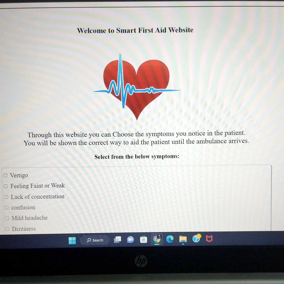 sl54m's tweet photo. Our project is a website (Smart First Aid Website) you can simply choose the symptoms that you see in the patient and the site will show you the rescue way before the ambulance arrive.
#bio_got_talent
#Science https://t.co/1chZVjZY1d