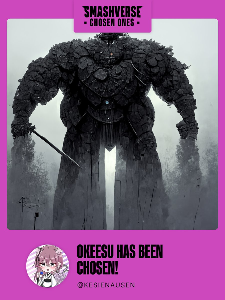 EnterSmashverse's tweet photo. A new warrior has been chosen.

Congratulations @KesienaUsen

Soon, the ultimate power within @Smashverse_XYZ will be yours https://t.co/l45AHP7Yj7