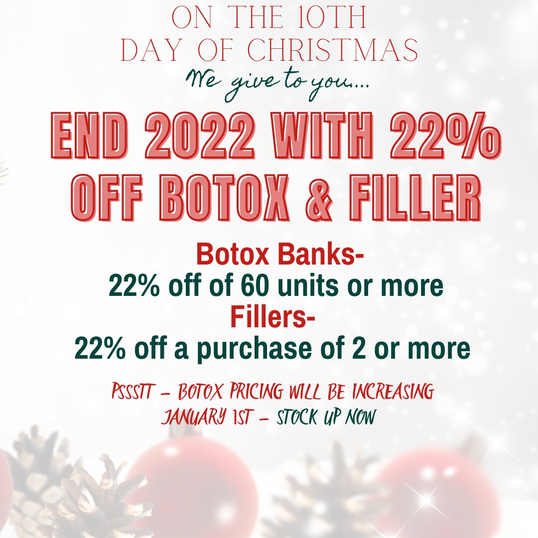 On the 10th Day of XMAS, YMS gives to you.....#Botox #fFillers #BotoxBabes #Top250MedSpa #Masterinjectors #Juvederm #Voluma #Vollure #Lips #Injectors #PonteVedra