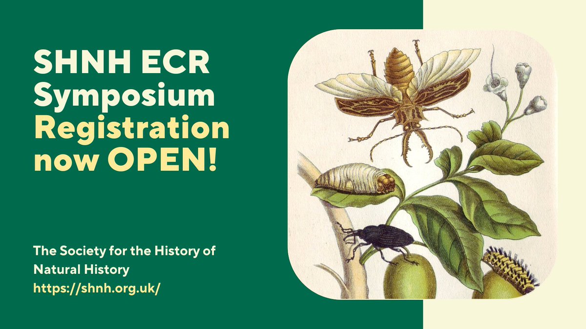 Registration is now open for our ECR Symposium on 23 Feb! Please visit eventbrite.co.uk/e/493876476837 to register! This wonderful showcase of research being done by doctoral researchers and ECRs across the globe is free to attend so don't miss it! #nathist #histnathist #naturalhistory