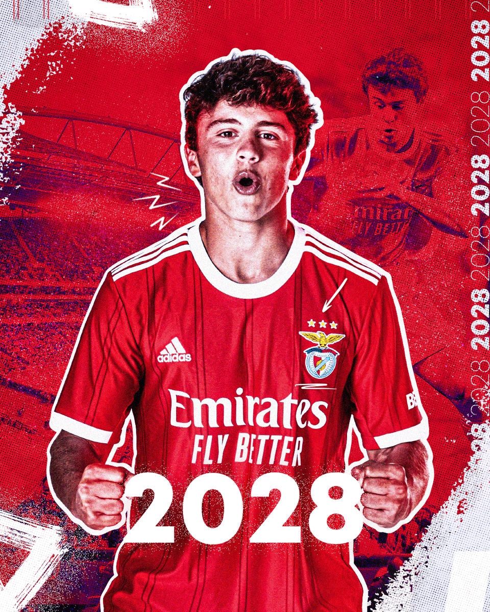 SLBenfica's tweet photo. ✍️ João Neves renova até 2️⃣0️⃣2️⃣8️⃣!

#EuAmoOBenfica https://t.co/IDd60t0vnO
