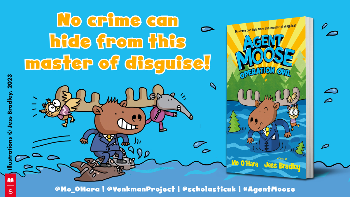 scholasticuk's tweet photo. Graphic novel fans! Don't miss the latest adventure with Agent Moose, out this January. 

Get ready for masterful disguises and LOTS of laughs!

Available to pre-order now! @Mo_OHara @VenkmanProject #AgentMoose https://t.co/TClbifFD99