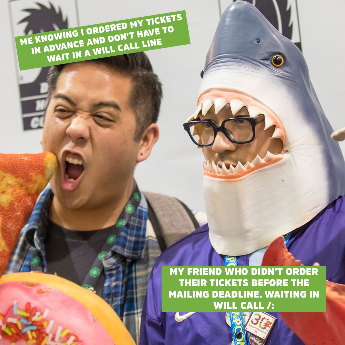 emeraldcitycon's tweet photo. The final #ECCC ticket mailing deadline is TONIGHT at 11:59 PM PT 🚨 If you don't buy tickets before then, you'll be waiting in Will Call while the rest of your friends swim right in.

Tag a friend who still needs to buy tickets! Buy now: https://t.co/DGAhLo5tsH https://t.co/Uj2s0mfZNQ