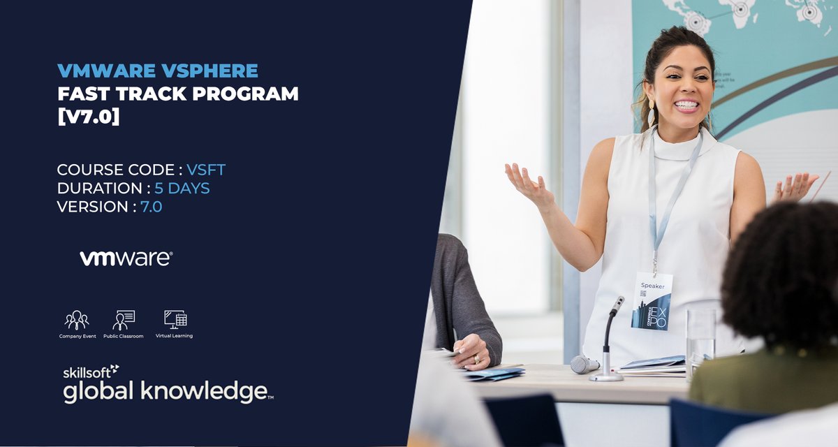 GK_UAE's tweet photo. You'll install and manage vSphere 7 
You'll explore the features that build a foundation for a truly scalable infrastructure and discuss when these features have the greatest effect
Learn More
https://t.co/0TJRo4sMQ8 
#GlobalKnowledge #VMware #publicclassroom #virtuallearning https://t.co/5FbrJtxBgz