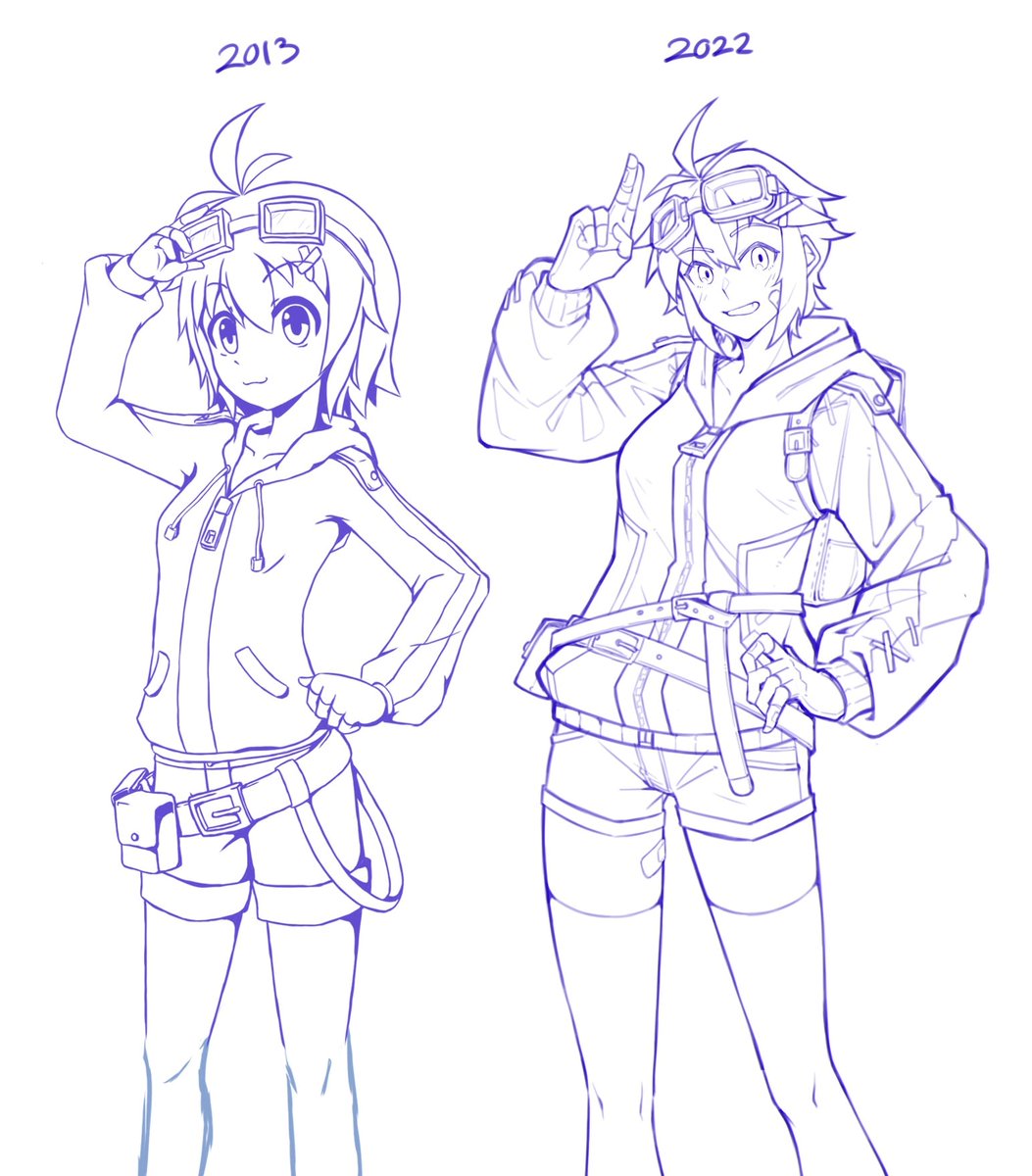 #同じキャラで自分の成長を見せつけたい 
←2013年   2022年→
年が明ける前に、うちの子の成長した姿を見せたい 😭💕 