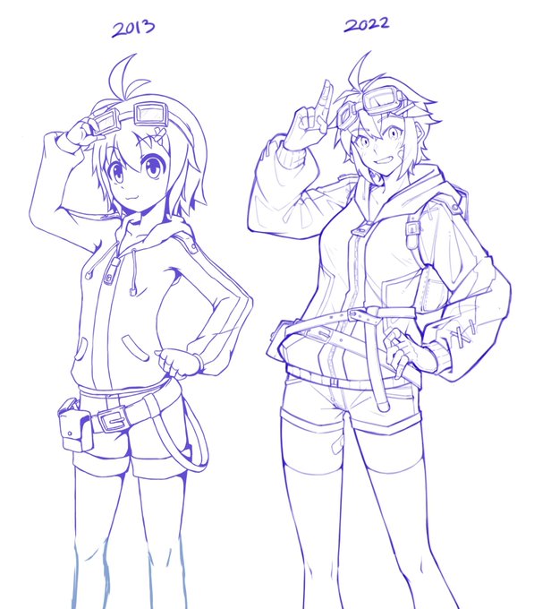 #同じキャラで自分の成長を見せつけたい 
←2013年   2022年→
年が明ける前に、うちの子の成長した姿を見せたい 😭💕 