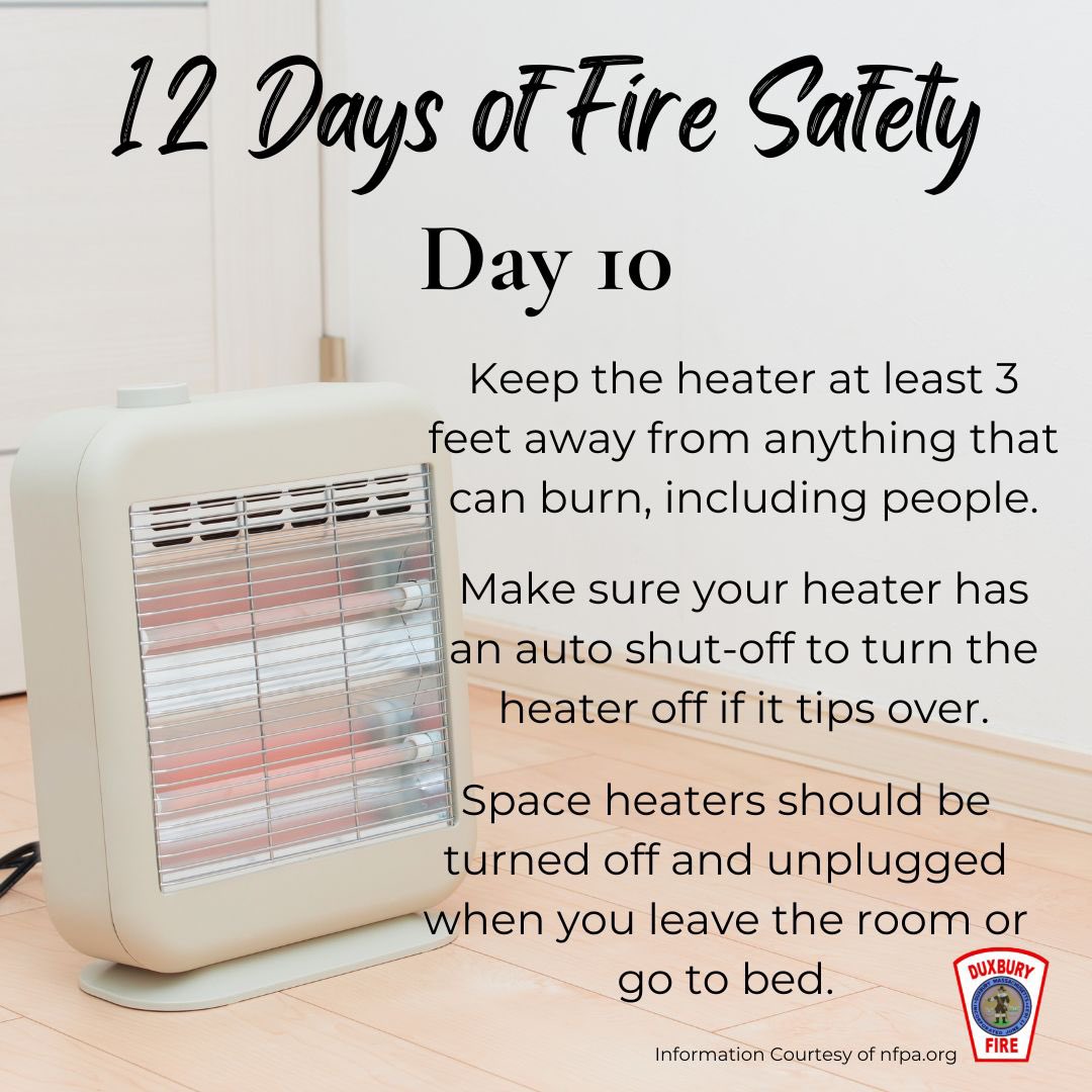 DXFD_PIO's tweet photo. If using space heaters this holiday season be sure to follow these safety tips to keep your family and guests safe.
#dxfd #12daysoffiresafety #portableheater #heatersafetytips https://t.co/88gl28jhqO