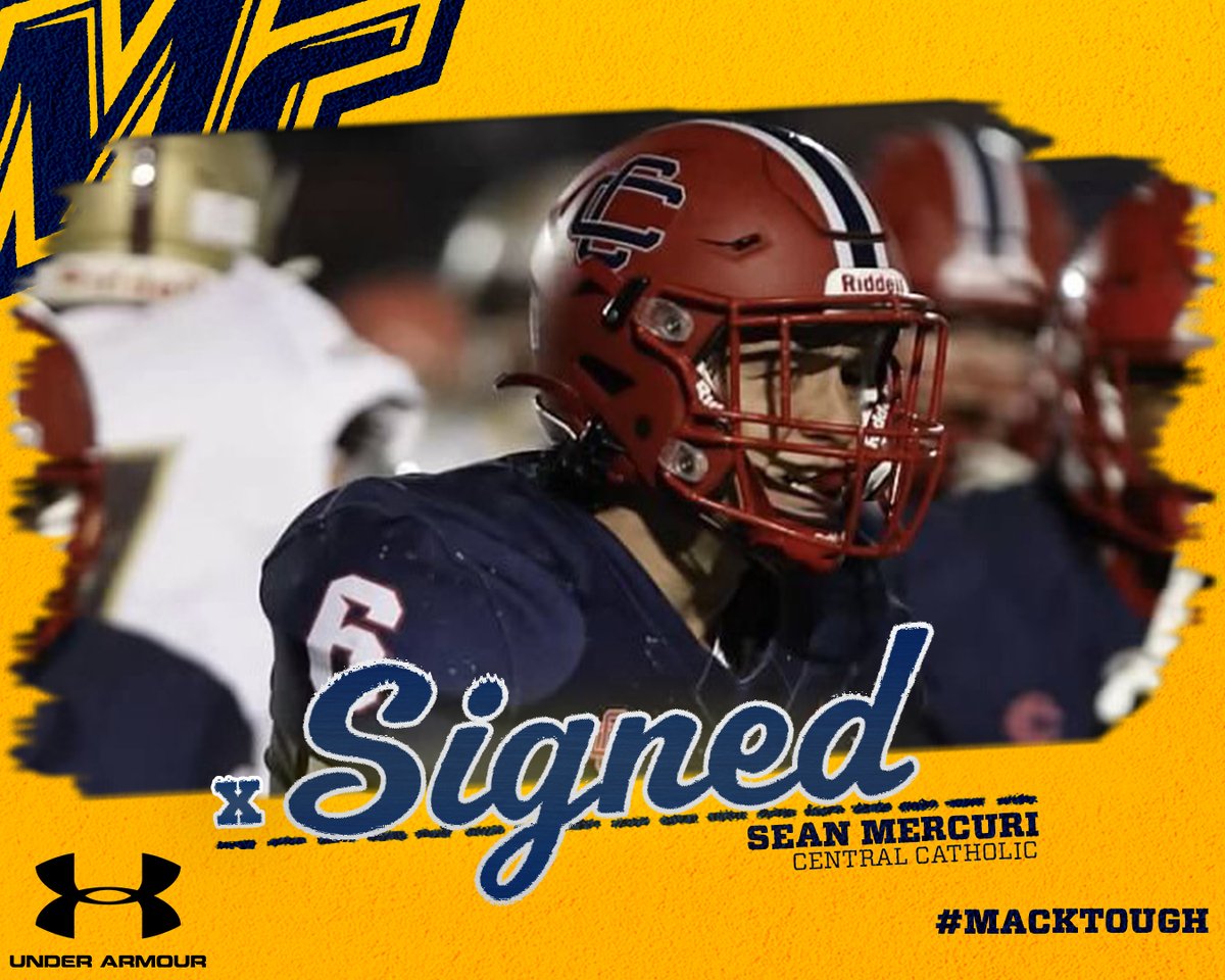 Merrimack_FB's tweet photo. A physical throwback LB that plays a downhill brand of football coming to us from MVC power @ccraider_Fball #MackTough https://t.co/az2n2eNIxU