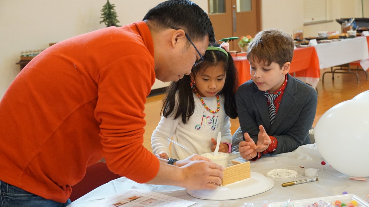 St. Catherine’s first-ever Gingerbread Bash was a resounding success! The room was festive &amp; the energy high. Kids built gingerbread nativities, which they filled with the Holy Family, animals, shepherds, angels, wise men. Everyone learned why Jesus is truly the sweetest gift!