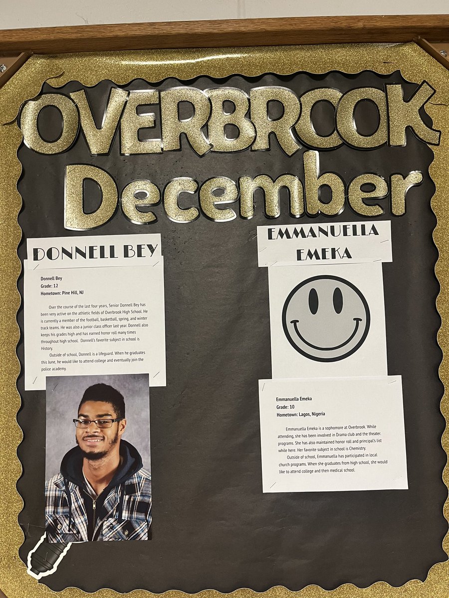 mrskohri's tweet photo. Congratulations to our December spotlight students of the month: Donnell Bey, Emmanuella Emeka, Joshuah Frazier, and Audrey Johnson 🤩@OverbrookRAMS https://t.co/pRtpuKMvEX