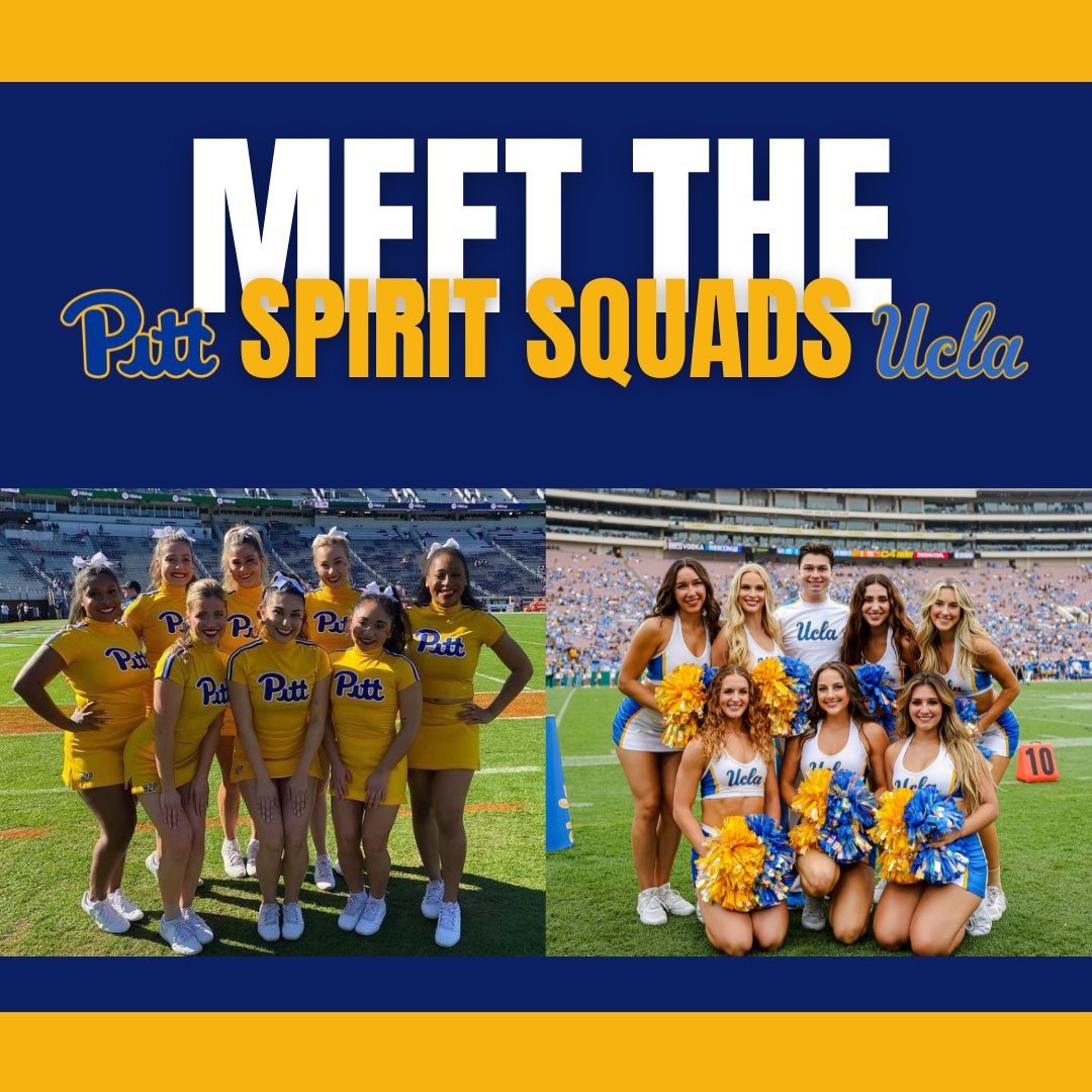It's time to Meet the Spirit Squads 📣⤵️
<a href="/Pitt_Cheer/">Pitt Cheerleading</a>😺 | <a href="/UCLASpiritSquad/">UCLA Spirit Squad</a>🐻