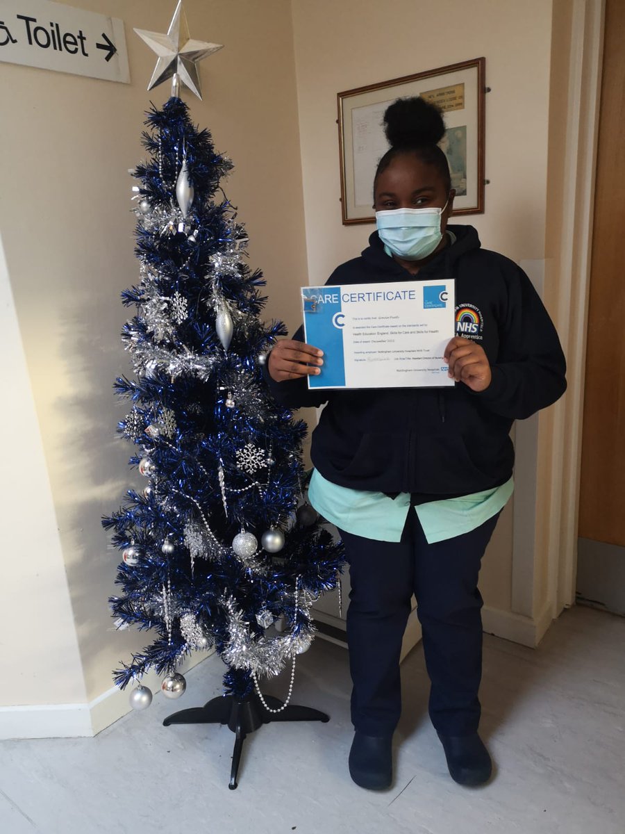 Well done to Gracia for completing her Care Certificate. Brilliant achievement 😊