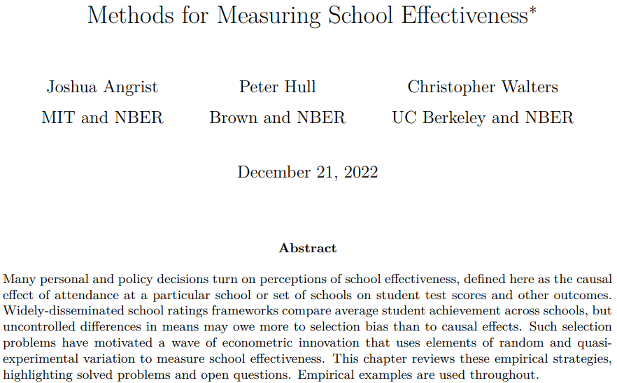 Peter Hull (@instrumenthull) on Twitter photo Want to learn the latest in estimating school quality w/ quasi-experimental data? Or the various IV tips & tricks <a href="/BlueprintMIT/">MIT Blueprint Labs</a> has accumulated over the years?
Check out this new-and-improved handbook chapter with Josh (<a href="/metrics52/">Josh Angrist</a>) and Chris (<a href="/c_r_walt/">Christopher Walters</a>)!
dropbox.com/s/f8s3n11558hf⦠Want to learn the latest in estimating school quality w/ quasi-experimental data? Or the various IV tips & tricks <a href="/BlueprintMIT/">MIT Blueprint Labs</a> has accumulated over the years?
Check out this new-and-improved handbook chapter with Josh (<a href="/metrics52/">Josh Angrist</a>) and Chris (<a href="/c_r_walt/">Christopher Walters</a>)!
dropbox.com/s/f8s3n11558hfā¦