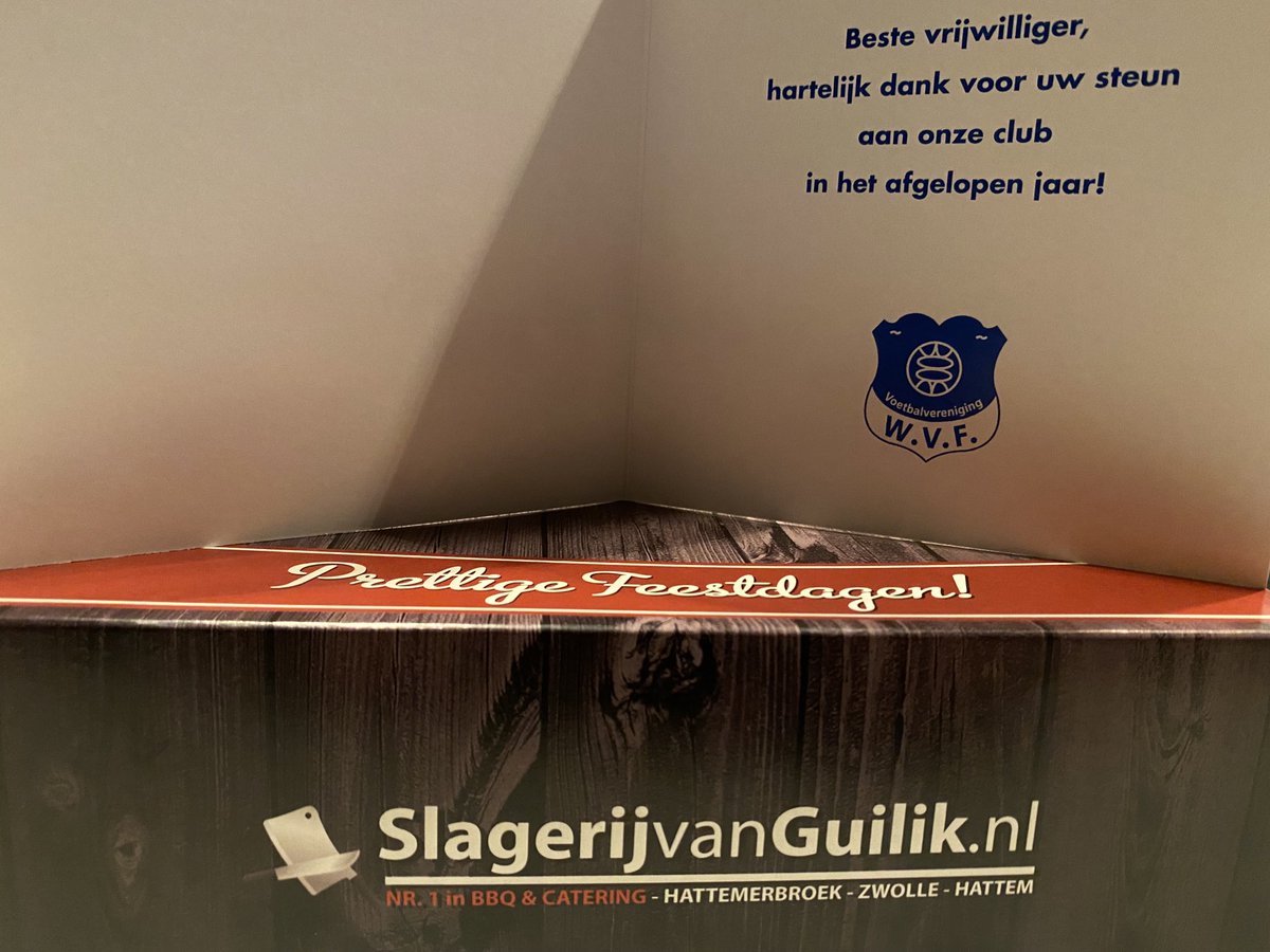 Bedankt ⁦<a href="/vvwvf/">WVF</a>⁩ voor deze lekkere attentie van ⁦<a href="/SlagerijvGuilik/">Slagerij van Guilik</a>⁩. Dit wordt gewaardeerd. #samenmakenwewvf