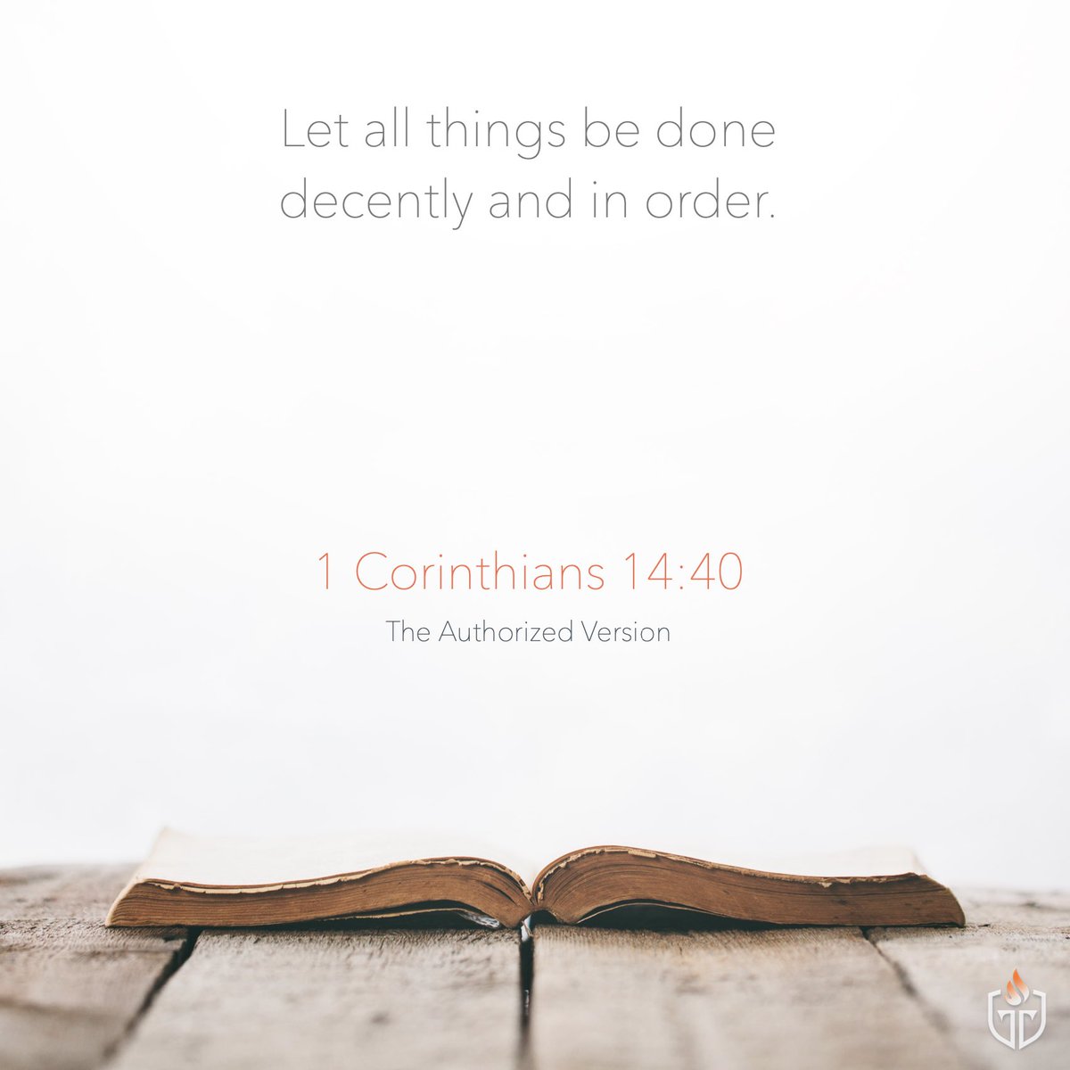 thetextkeptpure's tweet photo. Let all things be done decently and in order - 1 Corinthians 14:40 Authorized (King James) Version 

#Verse #Reformed #Bible #Christianity https://t.co/ofYF5ZxWm3