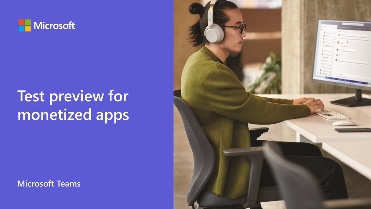 Microsoft365Dev's tweet photo. Test the end-to-end purchase experience by previewing your app in the Microsoft Teams environment: 

https://t.co/FUBPu8vBdu

#Microsoft365Dev #MicrosoftTeams https://t.co/zCjXvuAd6I