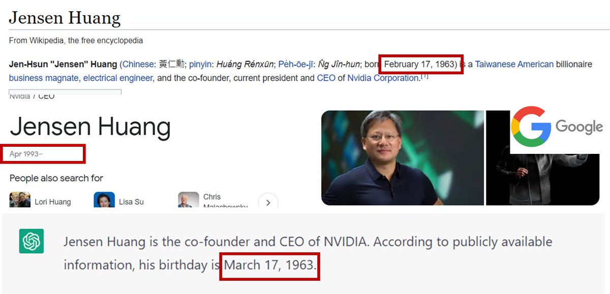 seekrsi's tweet photo. At least...Humans won against @Google and @OpenAI for getting.@nvidia  ceo Jensen Huang birthday right https://t.co/gDkoI9uYP9