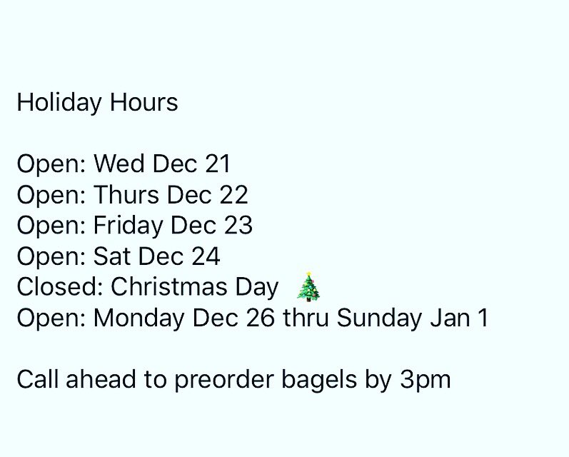 HBTheScoop's tweet photo. Holiday Hours!! Merry Christmas &amp; Happy New Year!! https://t.co/5tR9WlnRGO