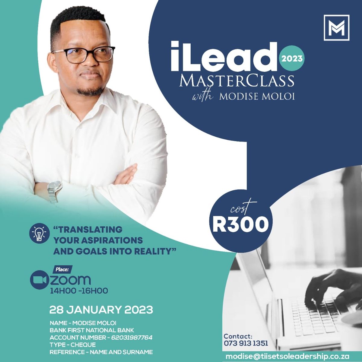 ModiseMoloi's tweet photo. Have you registered for our masterclass?

If you haven't, you'll want to register for our upcoming masterclass. It's a chance to learn about translating your aspirations and goals into reality https://t.co/5ceC6BbXS8