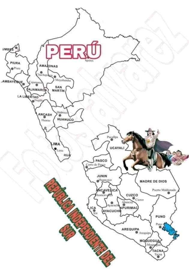 eabusad's tweet photo. Ya veo varias de estas ilustraciones en redes. Hace un tiempo vengo pensando que podemos estar en un escenario como el de la Confederación Peruana - Boliviana. La historia suele ser circular. https://t.co/WDkngmib1M