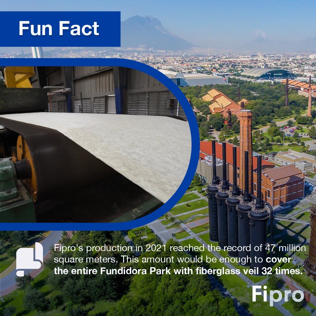 protexa's tweet photo. A major milestone
In 2021, #Fipro achieved record production and exported fiberglass veil to the US, Central and South America.
This 2022 we continue working to finish the year as leaders and pioneers in our industry.
Visit our English website: https://t.co/XqyJ4v1RWv https://t.co/CCVA9AKbJF
